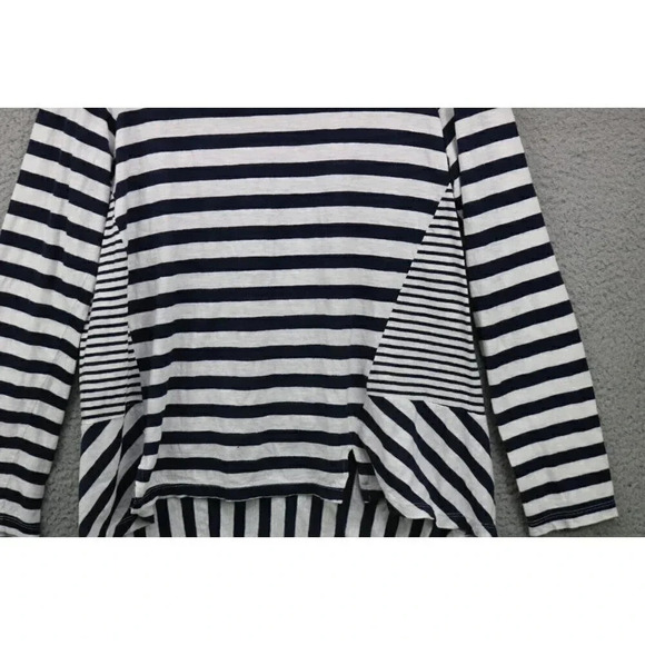 Maeve-Anthropologie-Navy and White Striped Tunic-Size Small-Hi-Lo - Picture 2 of 8